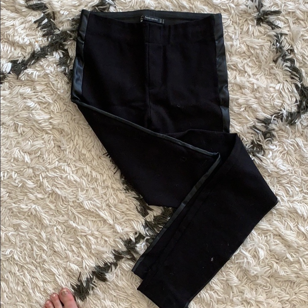 Zara leggings with faux leather detail
